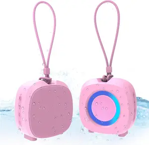 RGB Multifunction Wireless Speaker with LED Light, Portable Bluetooth Speaker TWS, Waterproof Mini Speaker with Stereo Sound, 15H Playtime, Rechargeable for Outdoor Party Travel Audio