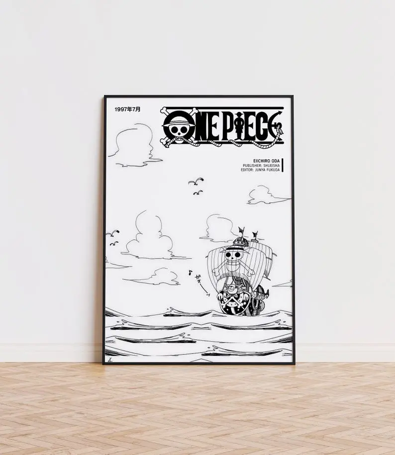 The Oda Collection - The Sacrifice, Anime Manga Pirate Poster, Japanese Print, Shonen Art, Minimalist Wall Decor