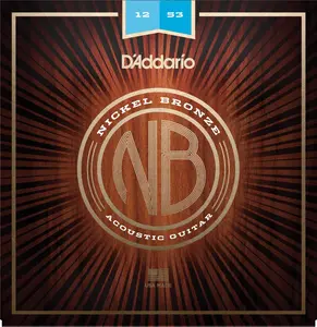 D'Addario NB1253 Nickel Bronze Acoustic Guitar Strings, Light, 12-53