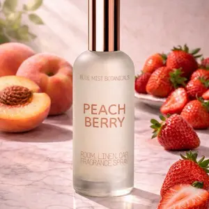 Blue Mist Botanicals Peach Berry Luxury Scented Room & Linen Spray Aromatic Sweet Fragrance for Home Ambiance Enhances Room and Linen Scented with Sweet Peach & Strawberry Notes