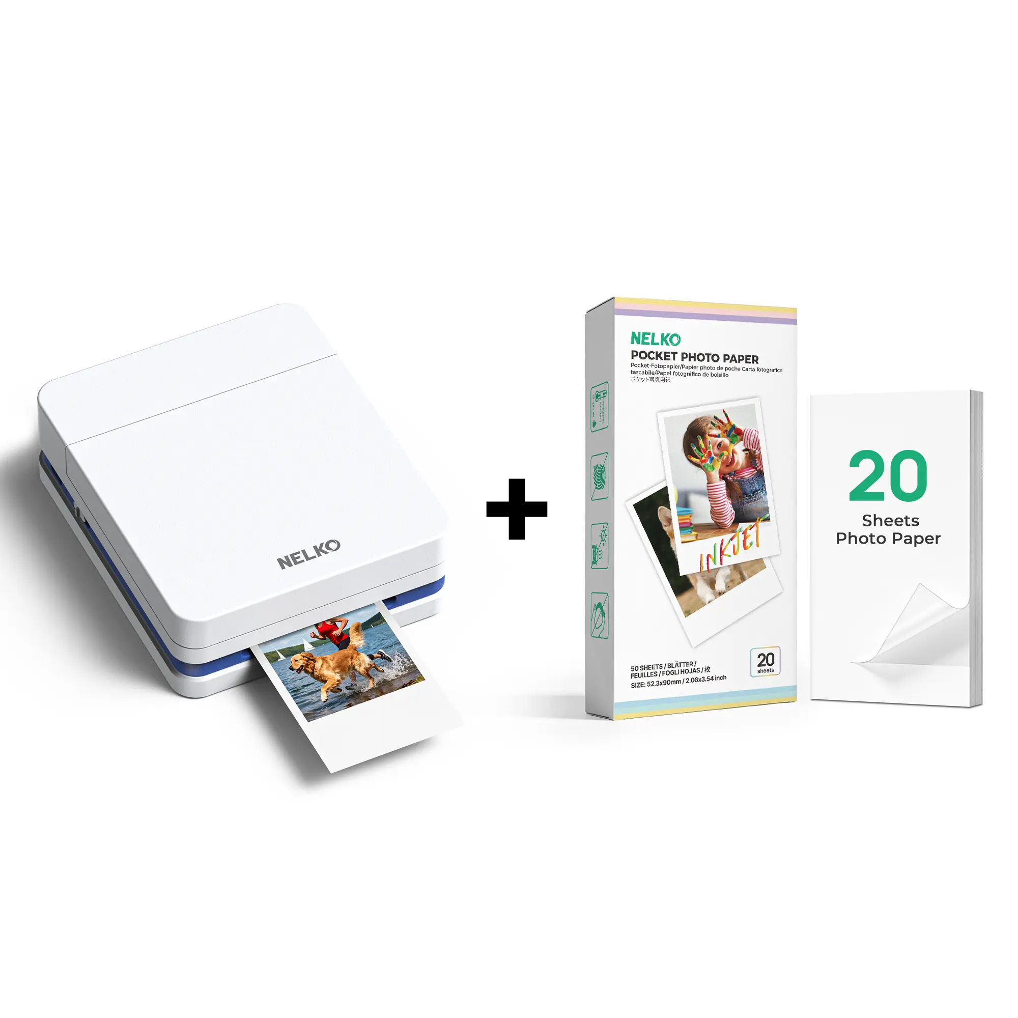 PP01 White+20 White Sticky Photo Sheets