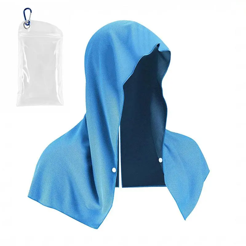 Cooling Hoodie Towel, Absorbent Quick-Drying Cooling Towels for Neck and Face, UV Sun Protection Cooling Neck Wraps Sport Head Cooling Towel Hot Weather, Head Towel for Sports, Camping, Cycling & More Activities