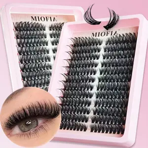 228 Cluster Mixed Length D Curl DIY Eyelash Extension Kit, Natural Look, Easy Application, Large Eye Makeup Effect, DIY False Eyelashes, Eyelash Extensions Set