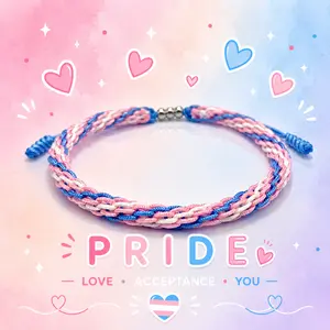 Transgender Pride LGBTQAI+ Pride Love Wins Tibetan Wrist Wrap Bracelets, With LGBTQ Surfer String Rope Bracelet for Him and Her, Women Men, Support LGBTQ Community