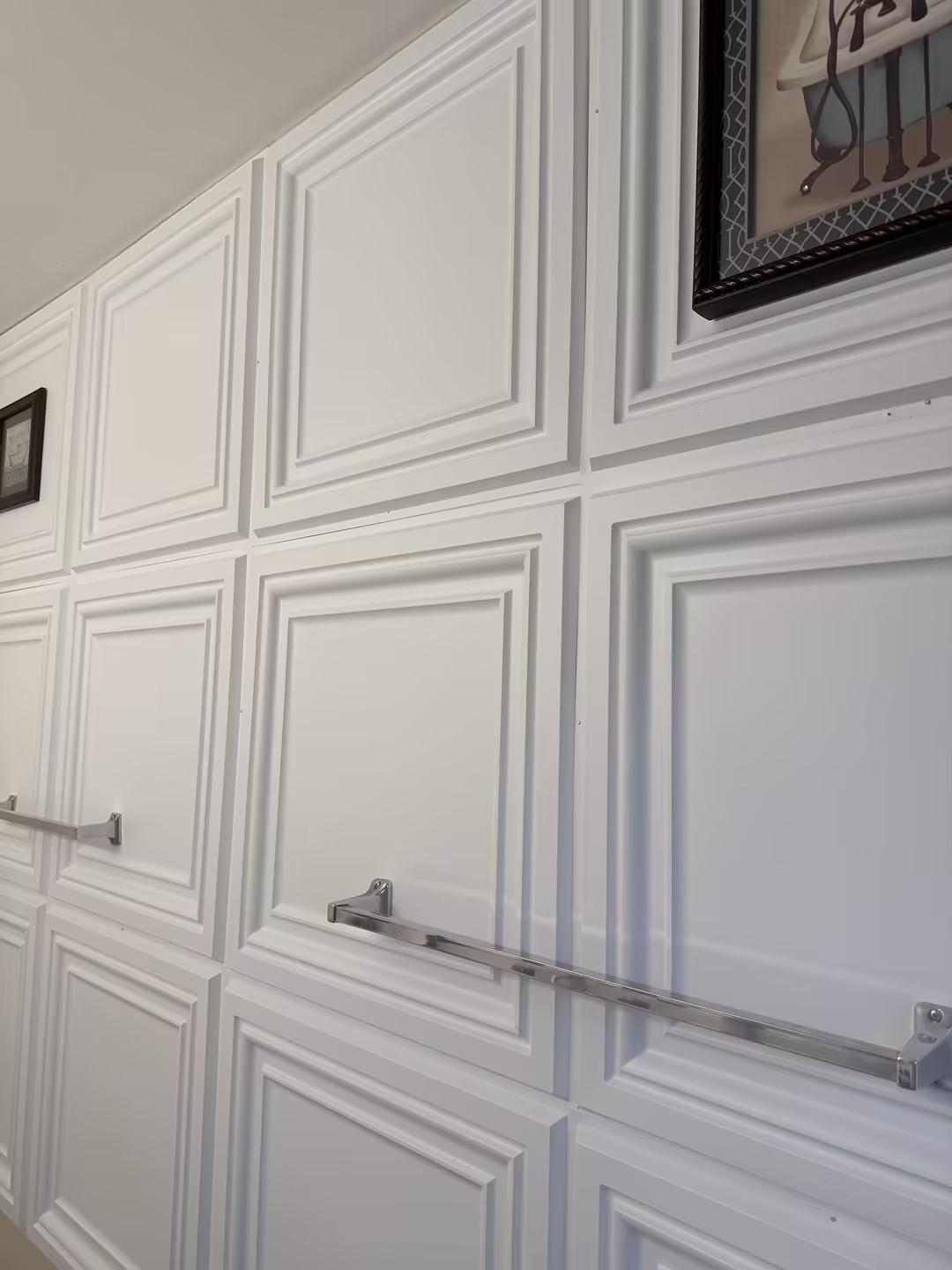 Art3d 24"x24" Square PVC Decorative Drop Ceiling Tiles for Home,12-Pack PVC Wall Panel, 48 sq.ft Coverage, Waterproof, Paintable, Easy to Cut