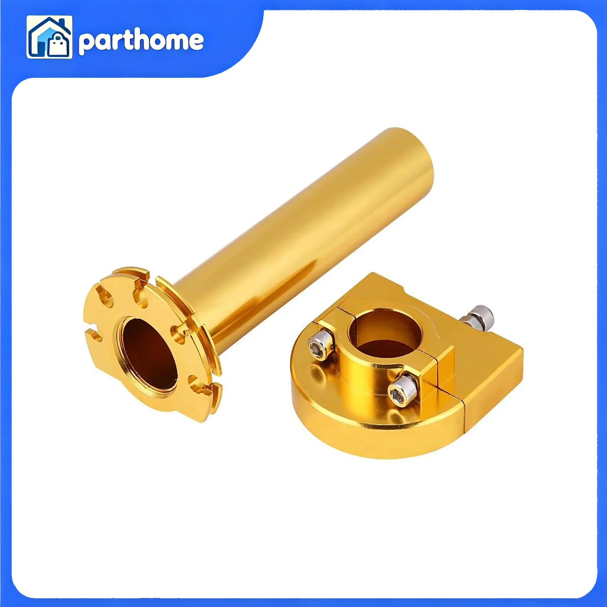 Gold Aluminum Alloy 7/8 Inch 22mm Motorcycle Twist Throttle Tube Universal Handlebar Throttle Sleeve Replacement Motorbike Hand Control Modification Hardware