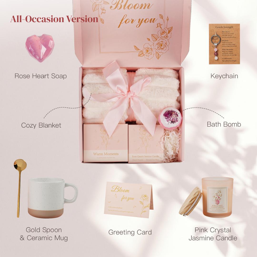 Gift Basket for Women: Self Care Ralaxing Gifts Box Ideas for Bestie Pink SPA Set with Blanket for Her Mom Sister Daughter Mother's Day Gift Basket for Women: Self Care Ralaxing Gifts Box Ideas for Bestie Pink SPA Set with Blanket for Her Mom Sister Daughter Mother's Day