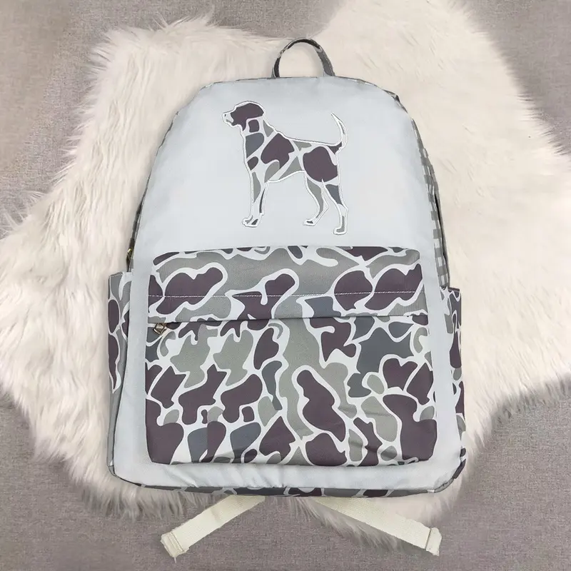 New Clothes Kids Boys Camouflage Backpack Hunt Dog Theme Boys' School Bag Unisex Kids Camo Backpack for Boys Hunt Dog Camo Kids Boys Backpack
