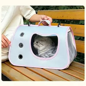 Portable Cat Carrier Bag - Breathable Crossbody Pet Travel Tote with Large Space, Universal Outdoor Shoulder Bag for Small Dogs & Cats, Comfortable & Safe Puppy Transport Handbag Interactive Bungee Toy Bite Resistant Inflatable Balls Set