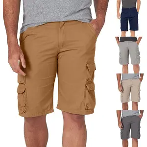 Men's Cotton Cargo Shorts - Black, Khaki, Dark Grey & Navy - Relaxed Fit, Multiple Pockets, Durable Twill Fabric - Perfect for Work, Outdoor, Casual Wear - M-3XL Sizes