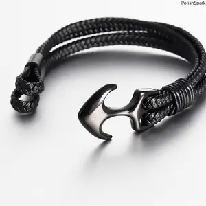 Vintage Anchor Braided Leather Bracelet, Minimalist Wrap Wristband, Punk Rock Style Waterproof Bracelet Jewelry Gift For Men Boys summervibes