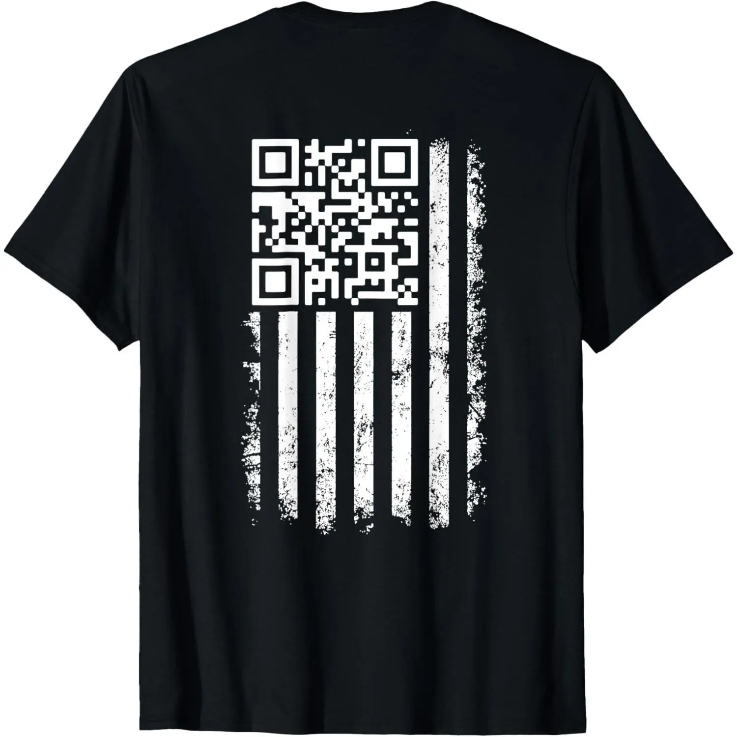 Women's Short-Sleeve Casual Top - Classic Hem Apparel, Funny QR Code "Scan Me" President Trump 45/47 Dancing Graphic Fit T-Shirt