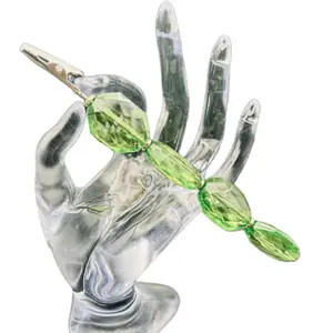 Green 1 Coochie Clip with Elegant Crystal Beads for Stylish Accessory