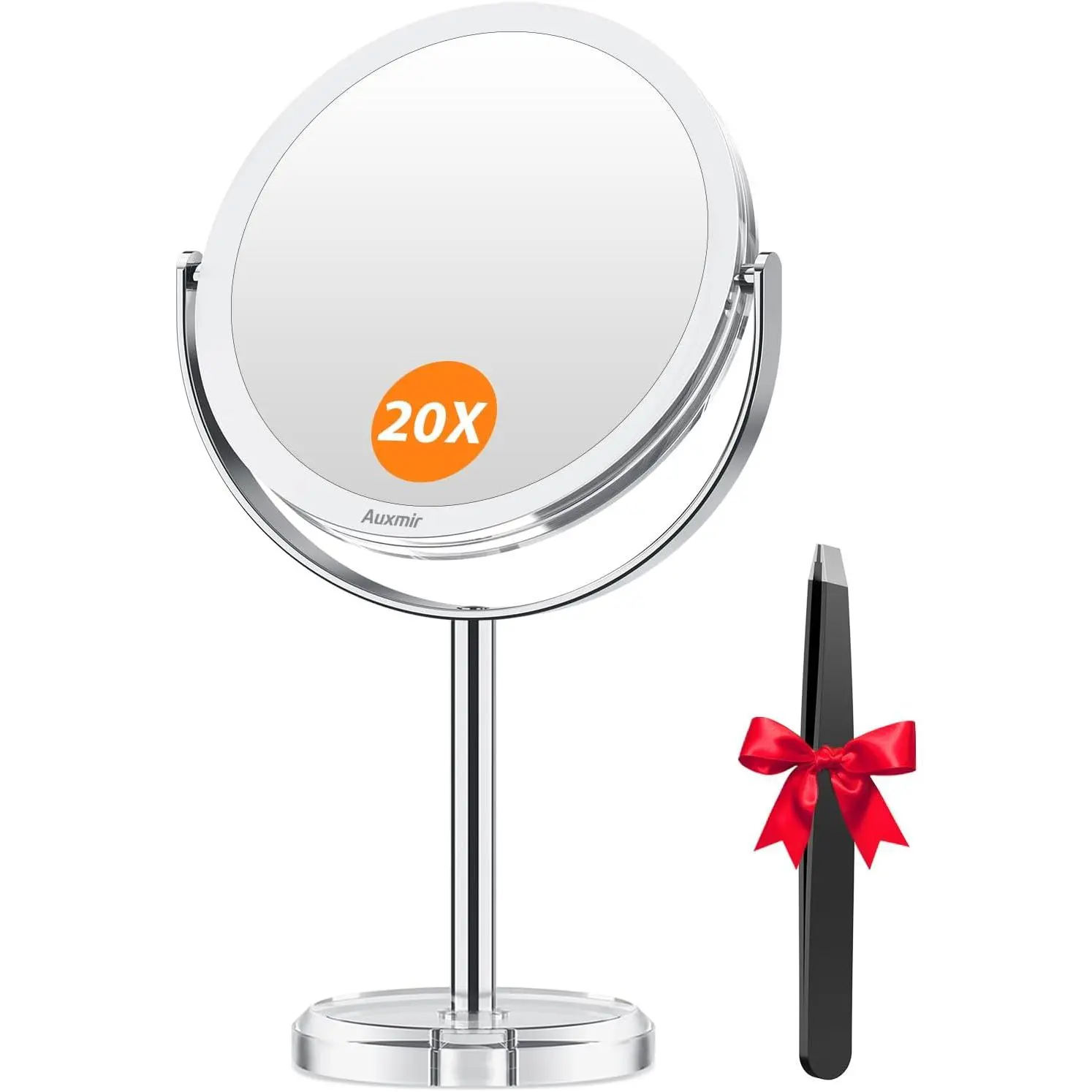 20X Magnifying Makeup Mirror, Double Sided 1X/20X Magnifying Mirror, Tabletop Magnified Vanity Mirror with Magnification, 360 °   Rotation, Stand for Dressing Table, Bathroom, Bedroom