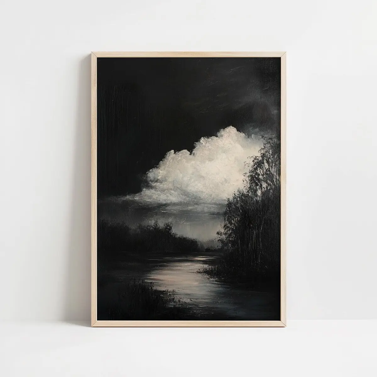 Stormy Night Moody Dark Academia Wall Art Print Painting, Whimsigoth Decor, Vintage Cottagecore Art, Eclectic Maximalist Wall Art Print, Unframed