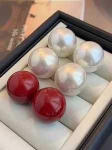 Silver Color Cherry Bean Earrings for Women, Luxurious High-End Style, New Year Fashion, Unique Commuter Jewelry, Trendy Ear Accessories