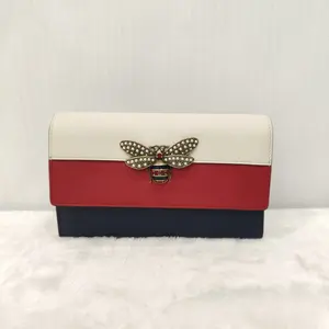 Pre-owned Gucci Queen Margaret Bee Clutch Crossbody Wallet Authentic PD6674 26.05.06