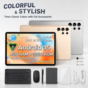 2026 Family 2-in-1 Android 15 Tablet, 10.1" LargeScreen,256GB Storage, Keyboard, Case Bundle for KidsLearning & Home Use gift murah