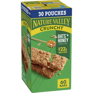 Crunchy Oats 'n Honey Granola Bars, 60 Bars, 44.7 OZ (30 Pouches)
