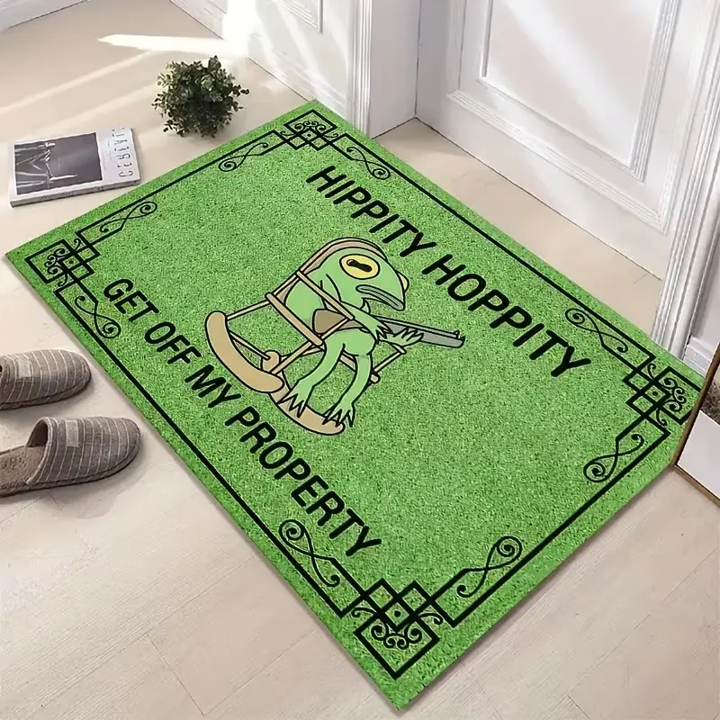 Creative New Design Green Frog Welcome Mat -  Pattern Room Mat, Entryway Indoor Rug with Anti-Slip Backing, Great Edge Locking, Perfect for Entryway, Living Room, Home Decor