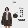 Cider Notched Collar Textured Oversized Blazer Casual Trendy Outfits