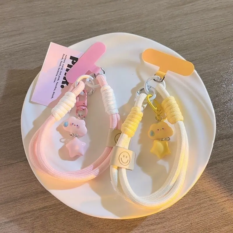 Cute Summer-Themed Phone Strap – Fun cloud and star charms, colorful dopamine-inspired accessories for Android and iOS, a cute handmade gift for your best friend