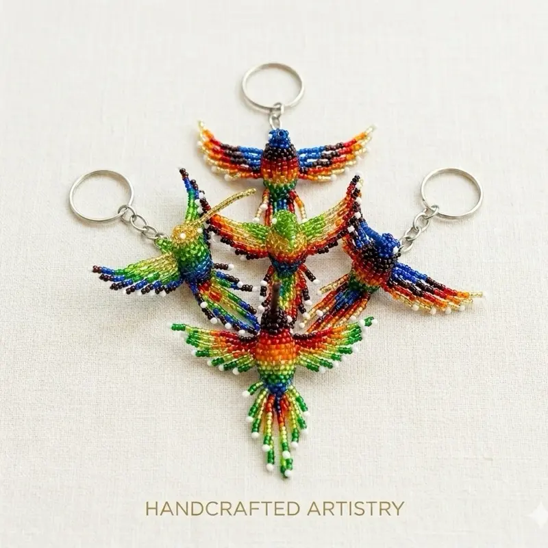 Colorful Tropical Birds | Beaded Bird Charm | Handmade