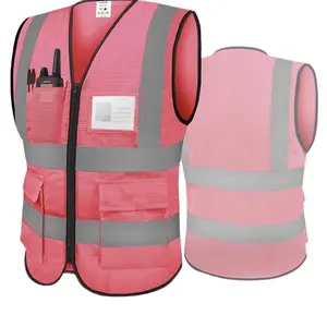 Pink High-Visibility Construction Vest (ANSI Compliant) - Women’s and Men's Workwear Safety Gear