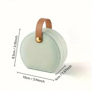 Multifunctional Semi-Circular Portable Jewelry Box, Mini Earrings Necklace Ring Storage Case, Compact and Convenient Design