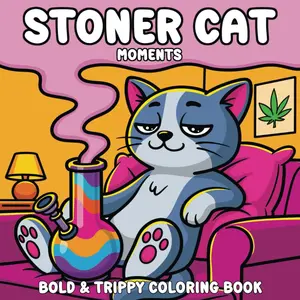 Stoned Cat Moments Coloring Book: Bold and Trippy Coloring Book For Adults