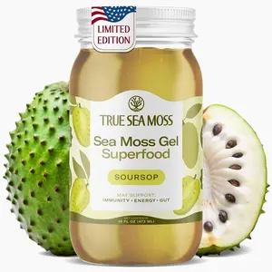 TrueSeaMoss Sea Moss Gel – Made in USA – Wildcrafted Seamoss, Fresh Fruits & Sea Vegetables – Soursop, Pack of 1 (Labels may Vary)