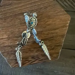 Howling at the moon wolf earrings