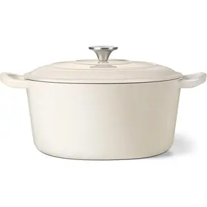 Enameled Cast Iron Dutch Oven, 7qt Dutch Oven Pot Nonstick Cookware with Lid & Dual Handles for Bread Baking, Cooking, Oven Safe up to 500? & Various Stovetops,  & Heavy Duty - White