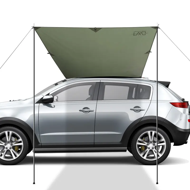 FEIWOOD GEAR Car Awning for SUV, 10 x 5.6 FT Van Truck Awning for Camping, Needn't Roof Rack Hardwares Waterproof UV50+