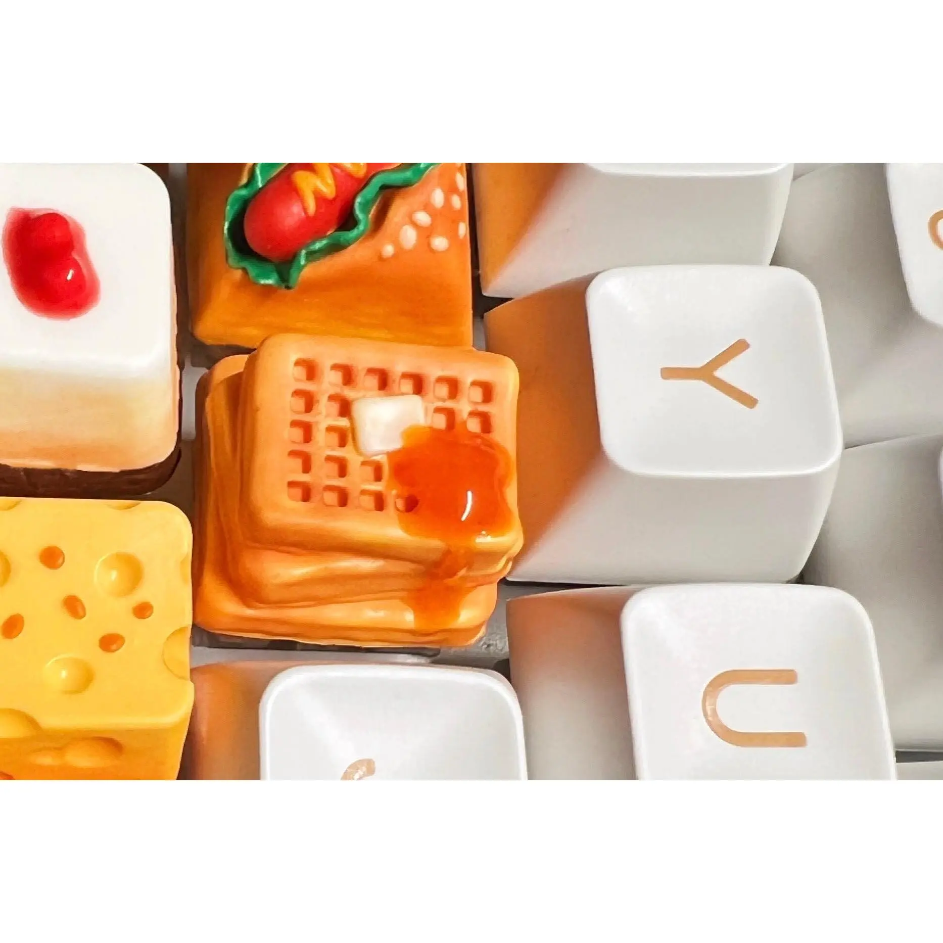 Unpainted Customized Mechanical Keyboard Burger Cheese Keycaps