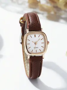 Women's PU Leather Watch Band, Simple Dial Design, Fashion Casual Style Quartz Watch, Perfect Gift for Birthdays & Daily Wear