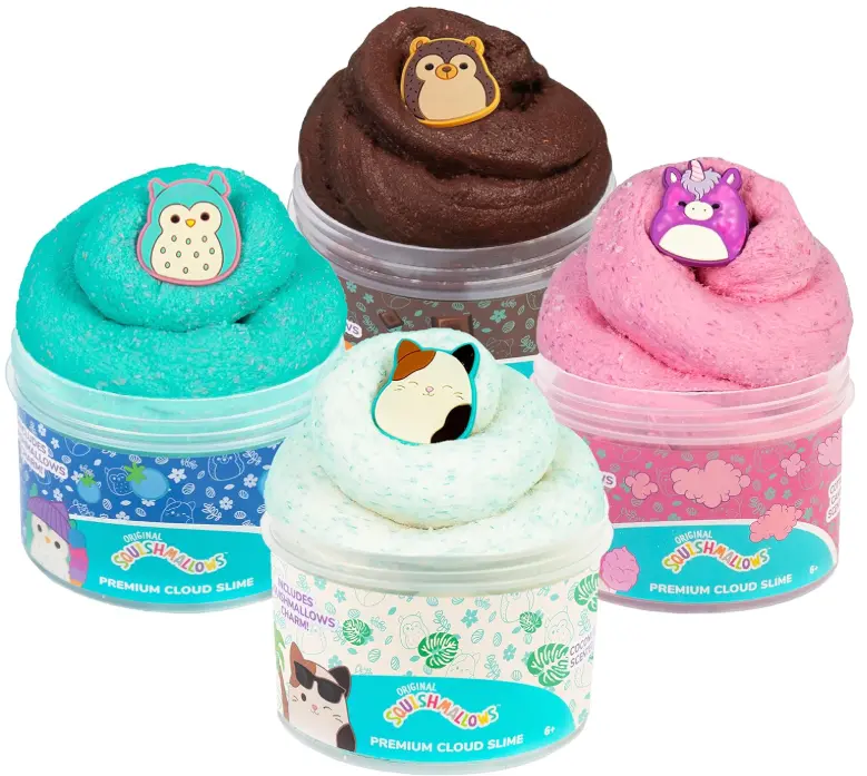 Original Squishmallows Premium Cloud Slime - 4-Pack Scented Slimes