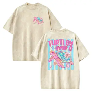 Turtley Over It Sea Turtle Shirt, Preppy Striped Summer Tee