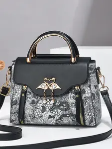 Women's Casual Crossbody Bag, Fashion Colorblock Small Handbag, Embroidered Design, Suitable for Various Occasions, All Seasons