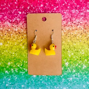 Rubber ducky hook earrings