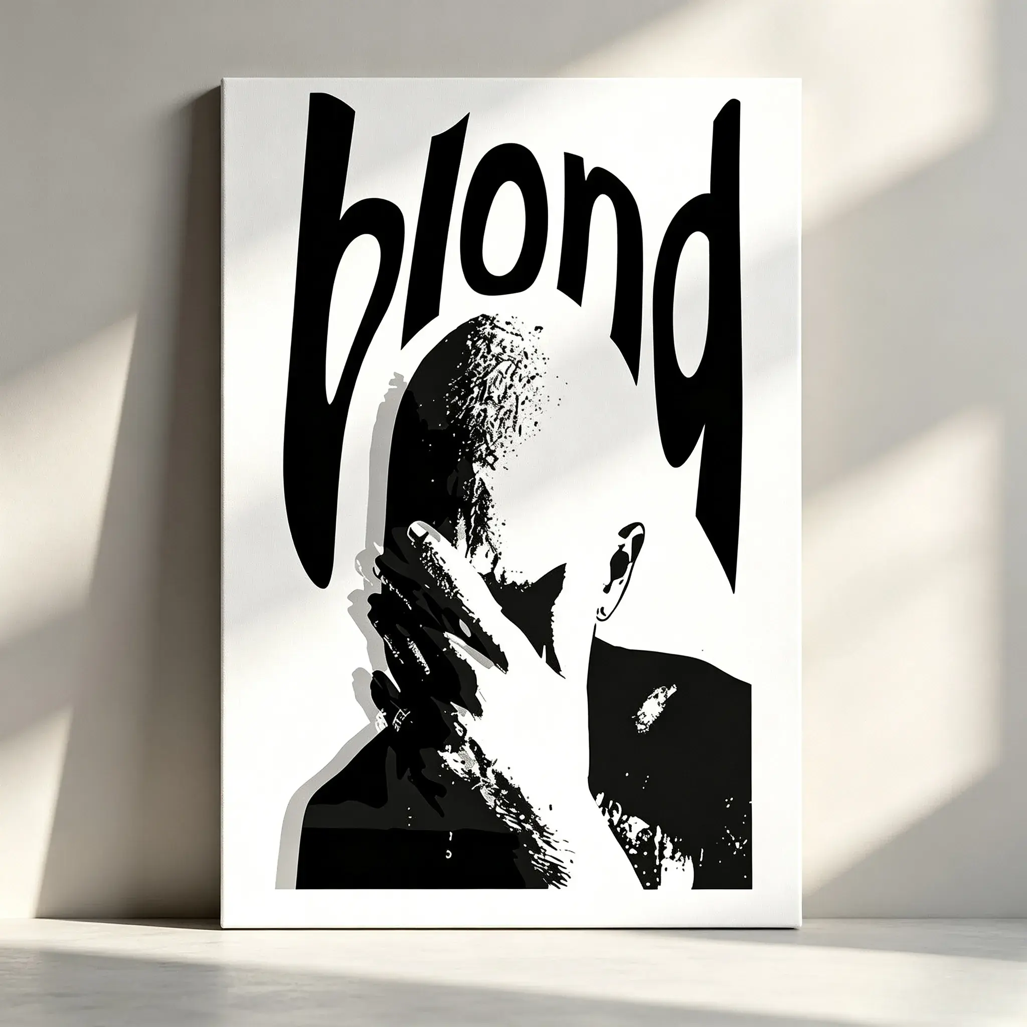 Singer Wall Painting Black And White Poster, 1Pc Set, Music Album Cover Poster, Abstract Face Design Wall Decor Wall Art, Music Painting Wall Painting, Canvas Poster, Bedroom Decoration Poster, Wall Decoration Music Album Art, Music Fan Gifts