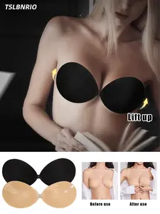 Reusable sticky gathering bra, gathers the breasts and prevents them from spreading outward. Invisible and seamless bra pads, no shoulder straps. Suitable for wedding dresses, formal gowns, swimsuits, and dresses.