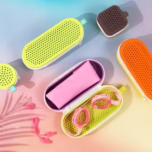 swim goggle case goggle storage box hollow breathable silicone goggles case silicone swimming gear