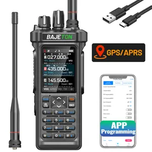BAJETON BJ-9000 GPS APRS Ham Radio 10W Walkie Talkie Portable HF SSB CB Radio with Cross-Band Repeater  2.4 Inch Color Display, 2800mAh Rechargeable Battery, Black