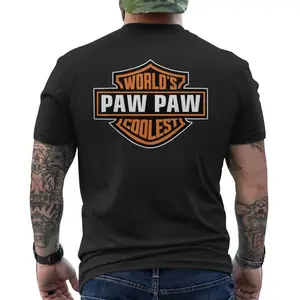 World's Coolest Paw Paw Best Dad In The World Father's Day Men's T-shirt 2 Side, Peepaw, Poppop, Poppa , Underwear Tshirt, Streetwear Human,Gift For Dad, Menswear, Tops,Gift for Husband,  Unisex