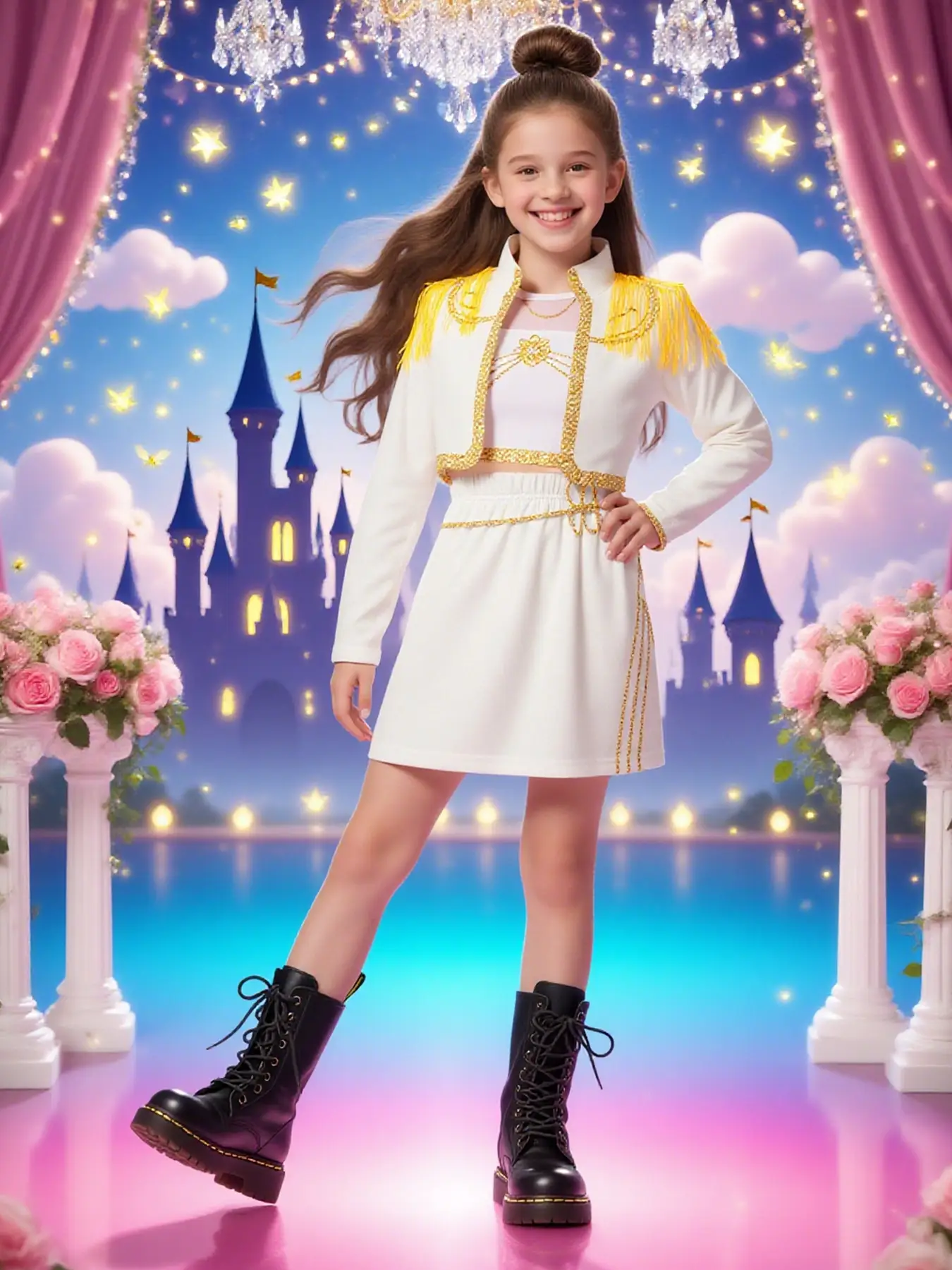 K-Pop Mira Costume Set, Halloween Girls Trendy Half Skirt Role Play, Childrens Fashionable Clothing for All Seasons