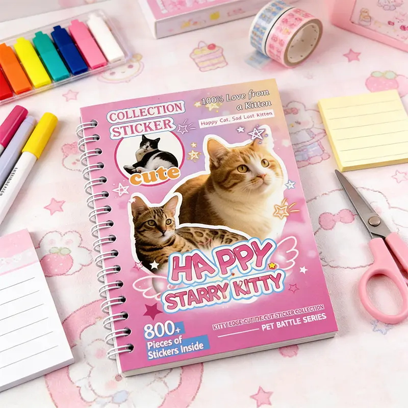 3 Styles Cute Pet Sticker Book – 30 Sheets, 800 Pcs Stickers per Style, Cat & Dog Aesthetic Stickers for Scrapbooking, Journaling, DIY Crafts, Kawaii Planner Stickers