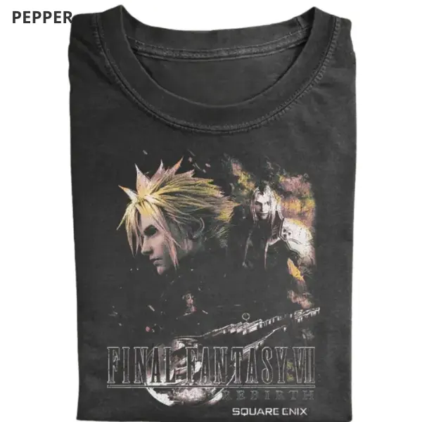 Vintage Final Fantasy Rebirth Vintage Shirt, Retro Tee, FF7 Rebirth Gamer Streetwear Top, Unisex T-shirt, Trendy Shirt - Vintage Graphic Tee – Menswear & Womenswear – Streetwear Tops – Casual Cotton Crewneck Shortsleeve T-shirt