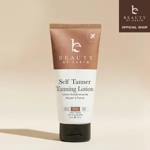 Beauty by Earth Travel Size Body Self Tanner Lotion Hydrating Safe Sunless Tanning for Natural Glowing Gradual Tan Made with Natural Ingredients for All Skin Types