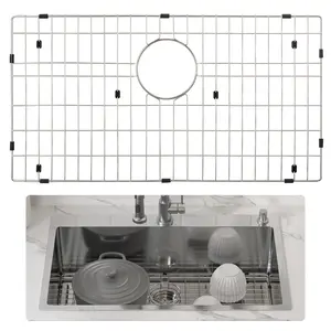 VEVOR Sink Protector Grid, 26"x14" Stainless Steel Sink Grates, Rear Drain Sink Grates with R25 Corner Radius, Large Sink Bottom Grids, Universal Bowl Rack Sink Accessories, For Kitchen Sink, SilverVEVOR Super Brand Day